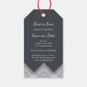 Trendy Lace Lesbian Gay Wedding Photo Instant Geschenkanhänger (Rückseite)