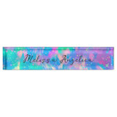 Trendy Ladys Monogram Abstrakt Name Plate Namensplakette (Vorderseite)