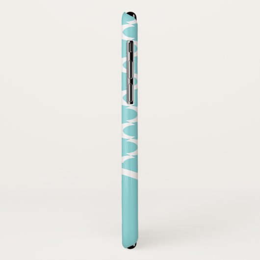 Trendy Large Aqua Quatrefolie Monongram und Name Case-Mate iPhone Hülle (Hinten/Links)