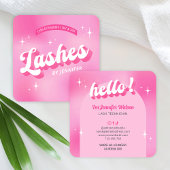 Trendy Lashes Groovy Girly Pink Lash Extensions Quadratische Visitenkarte
