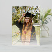 Trendy Lässig Modern Foto Abschluss Gold Folieneinladung (Stehend vorne)