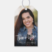 Trendy Lässig Script Abschluss Foto Vielen Dank Geschenkanhänger (Vorderseite)