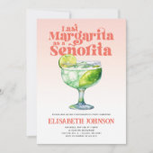 Trendy Last Margarita als Señorita Bachelorette Einladung (Vorderseite)