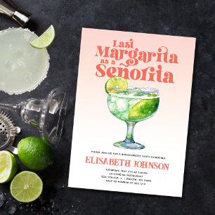 Trendy Last Margarita als Señorita Junggesellinnen Einladung