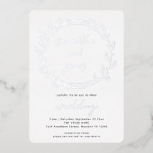 Trendy Laurel Leaf Qr Code Script Wedding Real Folieneinladung (Vorderseite)