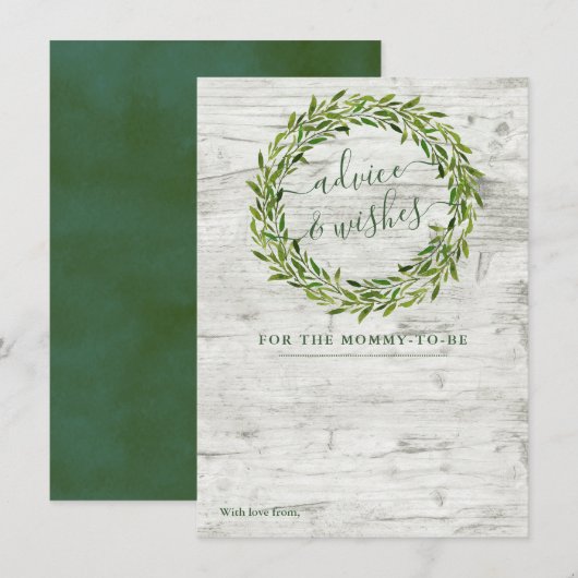 Trendy Laurel Wreath Greenery Baby Shower Hinweiskarte (Vorne/Hinten)