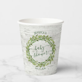 Trendy Laurel Wreath Greenery Baby Shower Pappbecher