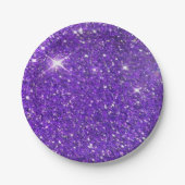 Trendy Lavender Lila Sparkling Glitzer Glitz Pappteller (Vorderseite)