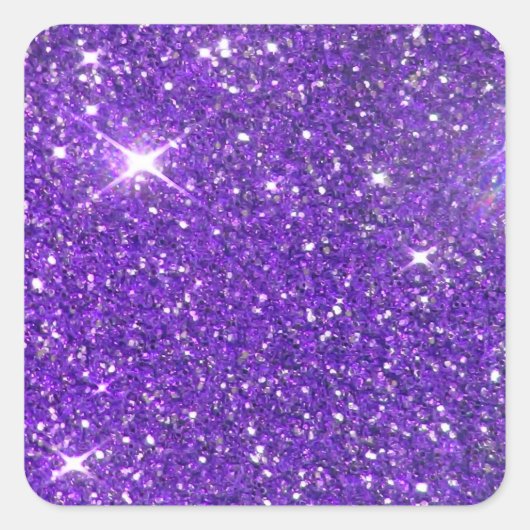 Trendy Lavender Lila Sparkling Glitzer Glitz Quadratischer Aufkleber (Vorderseite)