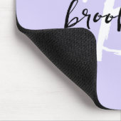 Trendy Lavender Schwarz-weiß Script Monogram Mousepad (Ecke)