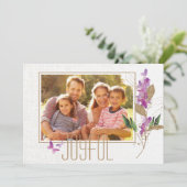 Trendy Lavender und Glitzer Weihnachts-Foto Karte (Stehend Vorderseite)