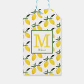 Trendy Lemon Monogram Name Geschenkanhänger (Rückseite)