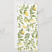 Trendy Lemons and Blätter Boho chic Wedding Einladung (Rückseite)