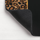 Trendy Leopard Animal Print mit Gold Akzenten Mousepad (Ecke)