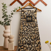 Trendy Leopard Animal Print mit Monogram Schürze