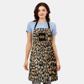 Trendy Leopard Animal Print mit Monogram Schürze (Getragen)