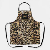 Trendy Leopard Animal Print mit Monogram Schürze (Vorderseite)