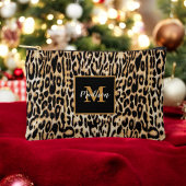 Trendy Leopard Animal Print mit Monogram Zubehörtasche