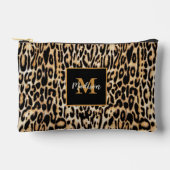 Trendy Leopard Animal Print mit Monogram Zubehörtasche (Vorderseite)