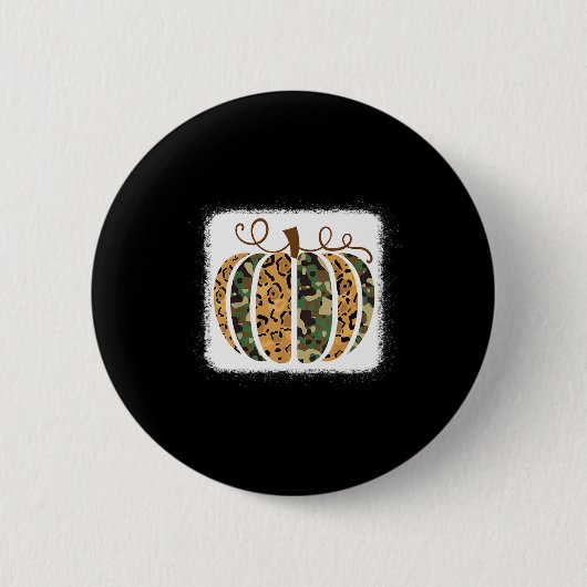 Trendy Leopard Camouflage Pumpkin Animal Print Che Button (Vorderseite)