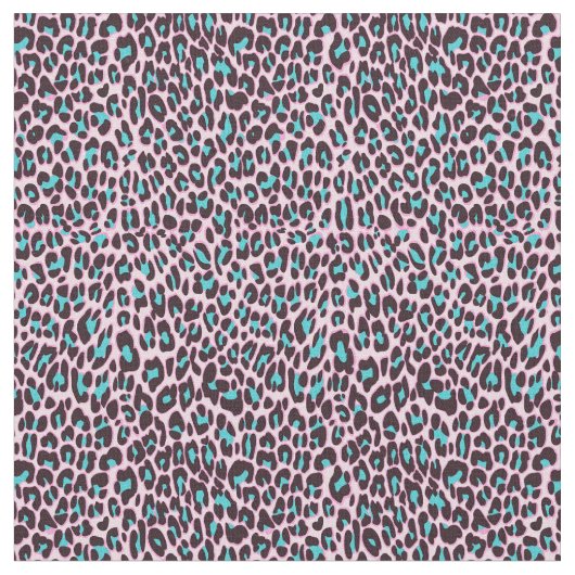 Trendy Leopard/Cheetah Pink Aquamarines Muster Stoff (Nahaufnahme)