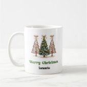 Trendy Leopard Christmas Trees Personalized Mug Kaffeetasse (Links)