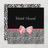 Trendy Leopard-Druck und rosa Band-Brautparty Einladung (Vorne/Hinten)