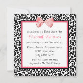 Trendy Leopard-Druck und rosa Band-Brautparty Einladung (Rückseite)