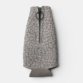 Trendy Leopard Druckmuster mit Aqua Monogram Flaschenkühler (Rückseite)