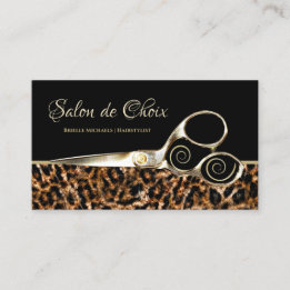 Trendy Leopard Fur Eleganter Salon Visitenkarte