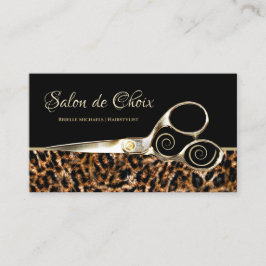 Trendy Leopard Fur Eleganter Salon Visitenkarte