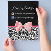 Trendy Leopard Pink Ribbon Werbeaktion Marketing Flyer (Hand)