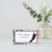 Trendy Leopard Print Floral Housekeeper und Vakuum Visitenkarte (Stehend Vorderseite)