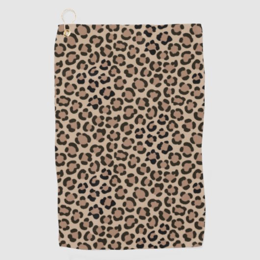 Trendy Leopard Print Fur Effect Repeat Pattern Golfhandtuch (Vorderseite)
