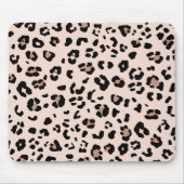 Trendy Leopard Print in Rosa und Schwarz Mousepad (Vorne)