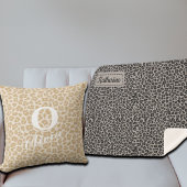 Trendy Leopard Print Individuelle Name Sherpadecke