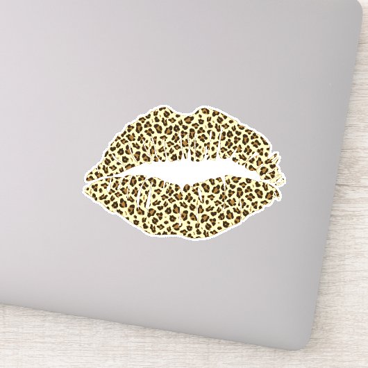 Trendy Leopard Print Kiss - Contour Aufkleber (Detail)
