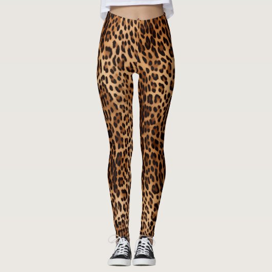 Trendy Leopard Print Leggings (Vorderseite)