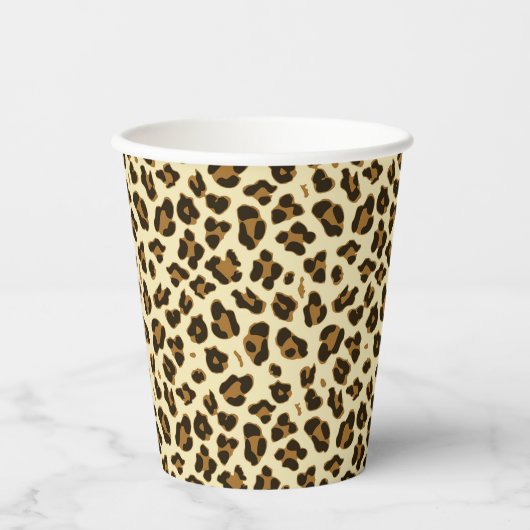 Trendy Leopard Print Pappbecher (Vorderseite)