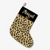 Trendy Leopard Print - Personalisiert Kleiner Weihnachtsstrumpf (Vorderansicht (hängend))