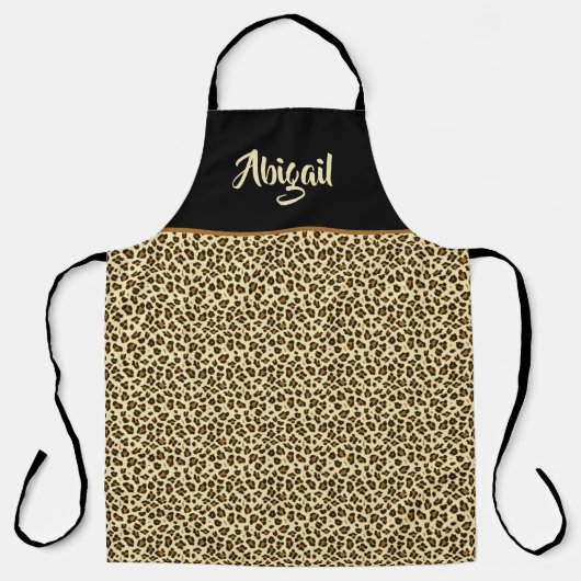 Trendy Leopard Print - Personalisiert Schürze (Vorderseite)
