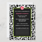 Trendy Leopard Print und Pink Daisy Brautparty Einladung (Rückseite)