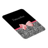 Trendy Leopard Print und rosa Band mit Namen Magnet (Rechte Seite)