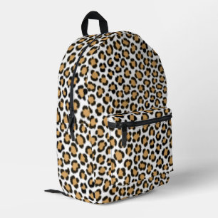 Trendy Leopard simuliertes Pelzeffektmuster Bedruckter Rucksack