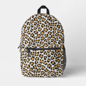 Trendy Leopard simuliertes Pelzeffektmuster Bedruckter Rucksack (Vorderseite)