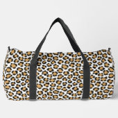 Trendy Leopard simuliertes Pelzeffektmuster Duffle Bag (Vorderseite)