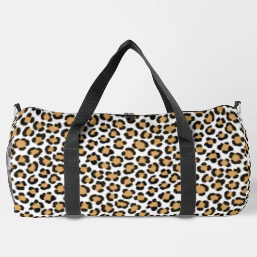 Trendy Leopard simuliertes Pelzeffektmuster Duffle Bag (Rückseite)