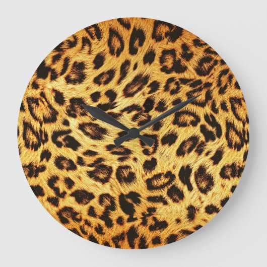 Trendy Leopard: Skin Design Pattern. Große Wanduhr (Vorderseite)