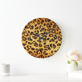 Trendy Leopard: Skin Design Pattern. Große Wanduhr (Zuhause)