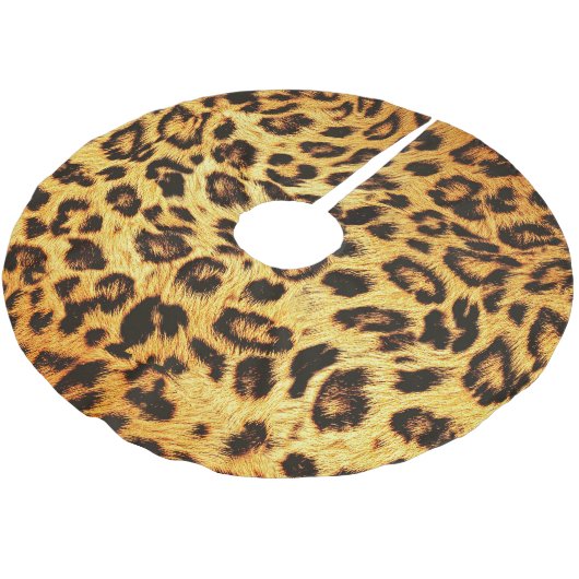 Trendy Leopard: Skin Design Pattern. Polyester Weihnachtsbaumdecke (Schrägansicht)